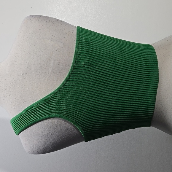 Babaton Green One-Shoulder Ribbed Top XS - Picture 4 of 4